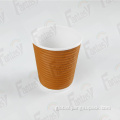 Custom Disposable Coffee Cups Disposable ripple wall paper cup for drinks Supplier